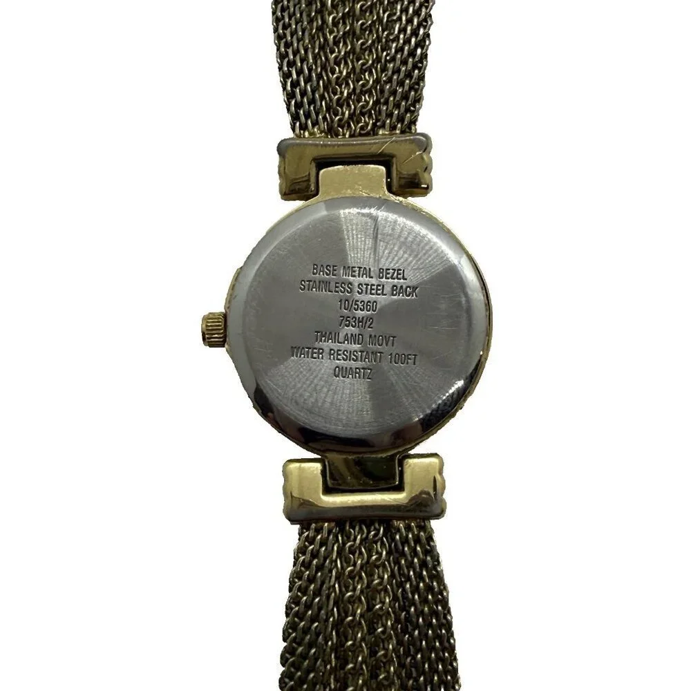 Anne Klein Quartz 10/5360 Diamond Women's Watch Mesh Bracelet Gold Tone WR 100FT